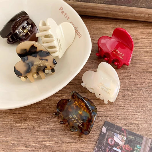 Acetate Heart Mini Hair Claw Clip view 2