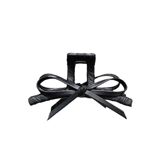 Faux Leather Bow Hair Claw Clip view 5
