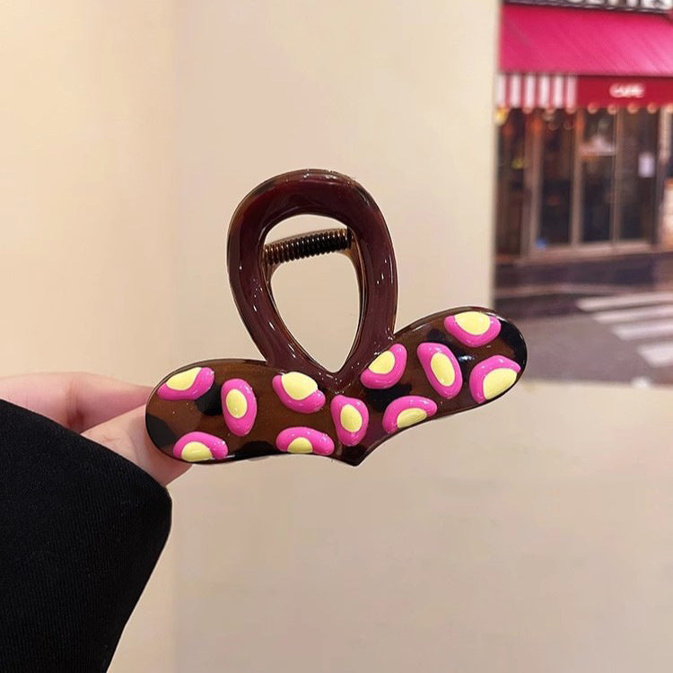 Polka Dot Heart Hair Claw Clip view 7