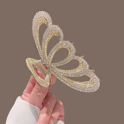 Gold Tail Fin Hair Claw Clip open claw view