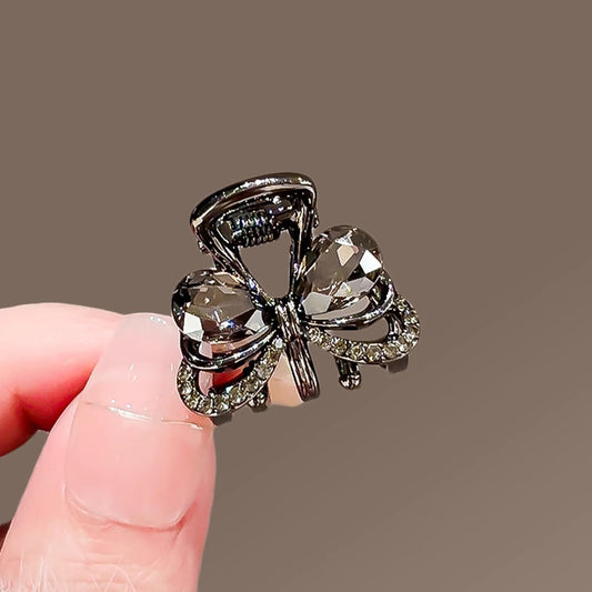 Crystal Bow Mini Hair Claw Clip