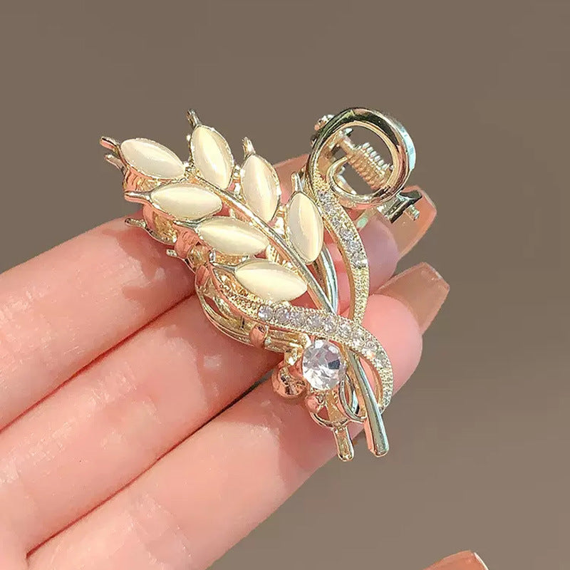 Gold Wheat Ear Hair Claw Clip for Half-Up Styling