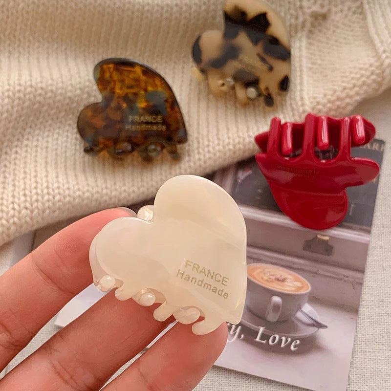 Acetate Heart Mini Hair Claw Clip view 4