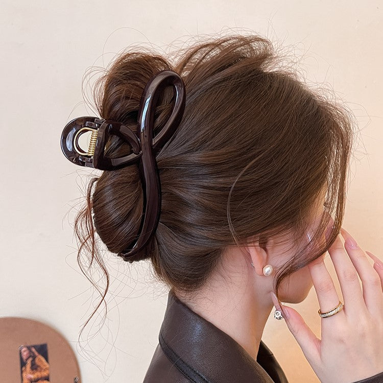 Burgundy Sculpted Hair Claw Clip view 12
