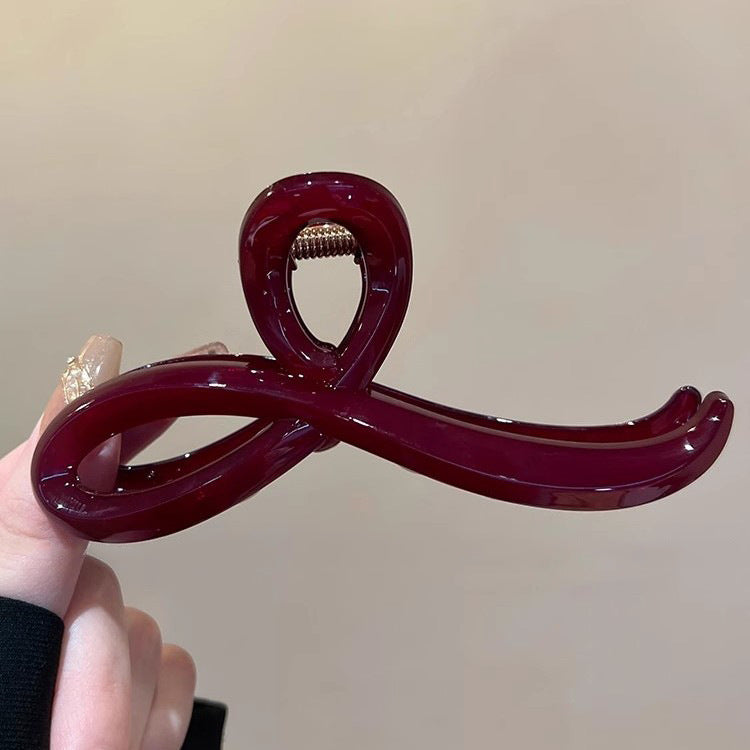 Burgundy Sculpted Hair Claw Clip view 6