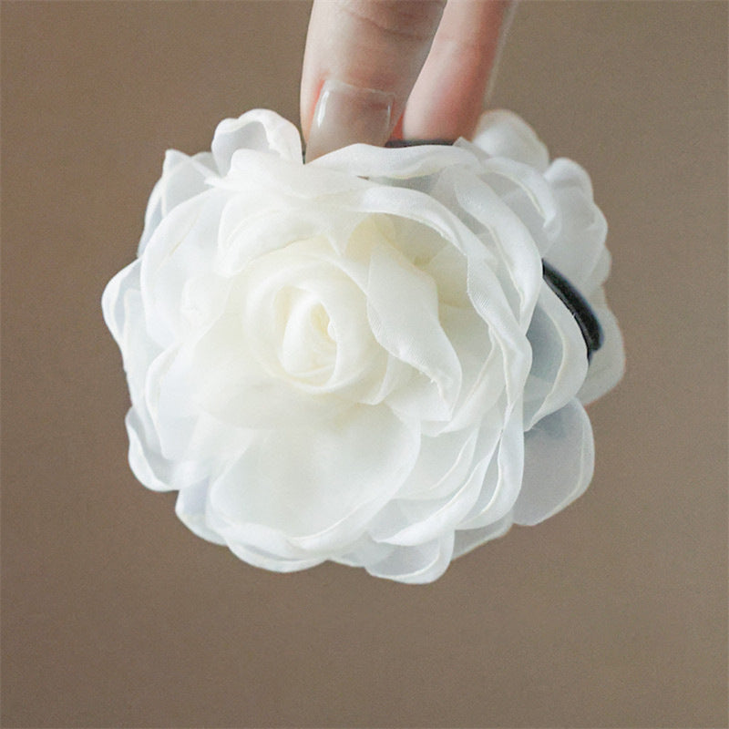 Camellia Organza Flower Hair Claw Clip view 6