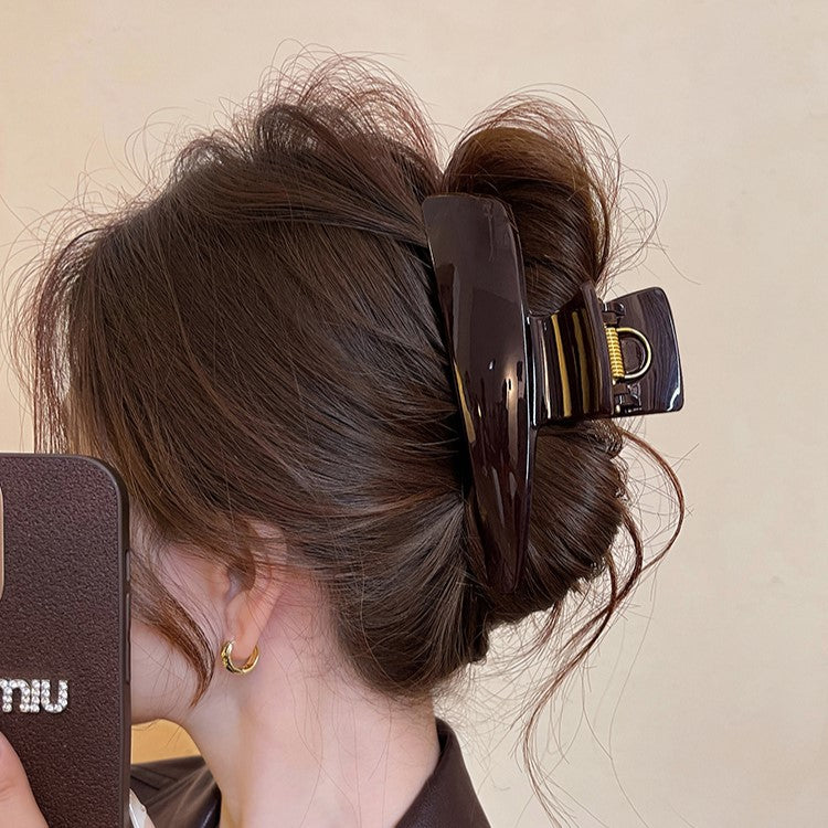 Chocolate Trapezoid Hair Claw Clip view 3