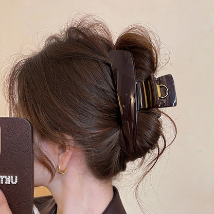 Chocolate Trapezoid Hair Claw Clip view 3
