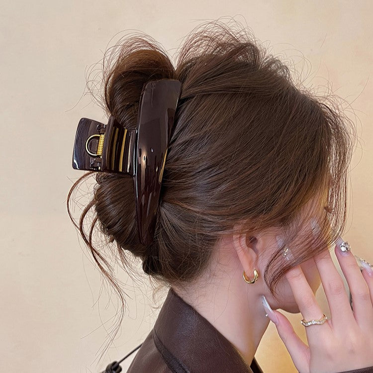 Chocolate Trapezoid Hair Claw Clip