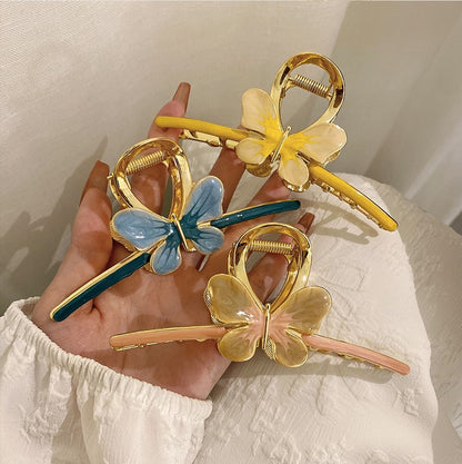 Colorful Metal Butterfly Hair Claw Clip view 2