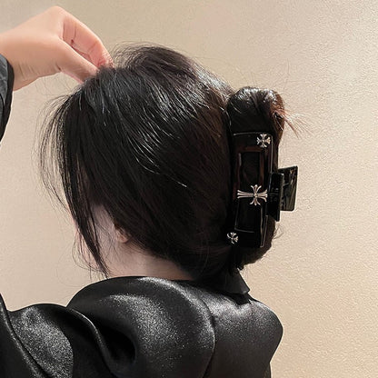 Cross Accent Black Hair Claw Clip view 4