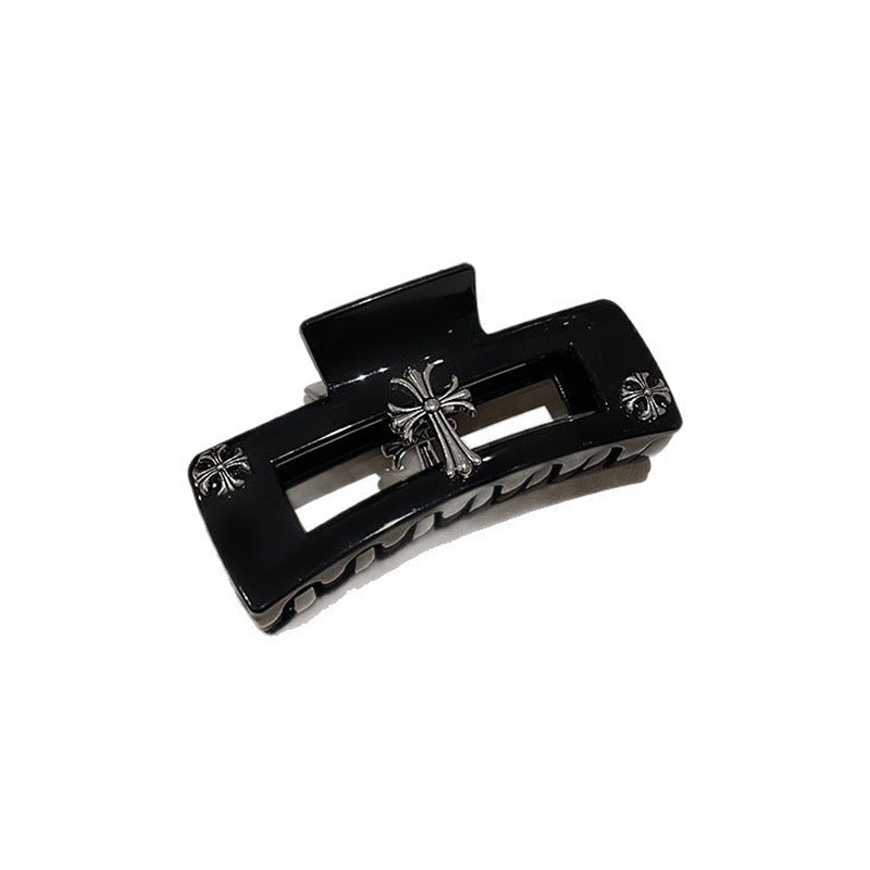 Cross Accent Black Hair Claw Clip view 5