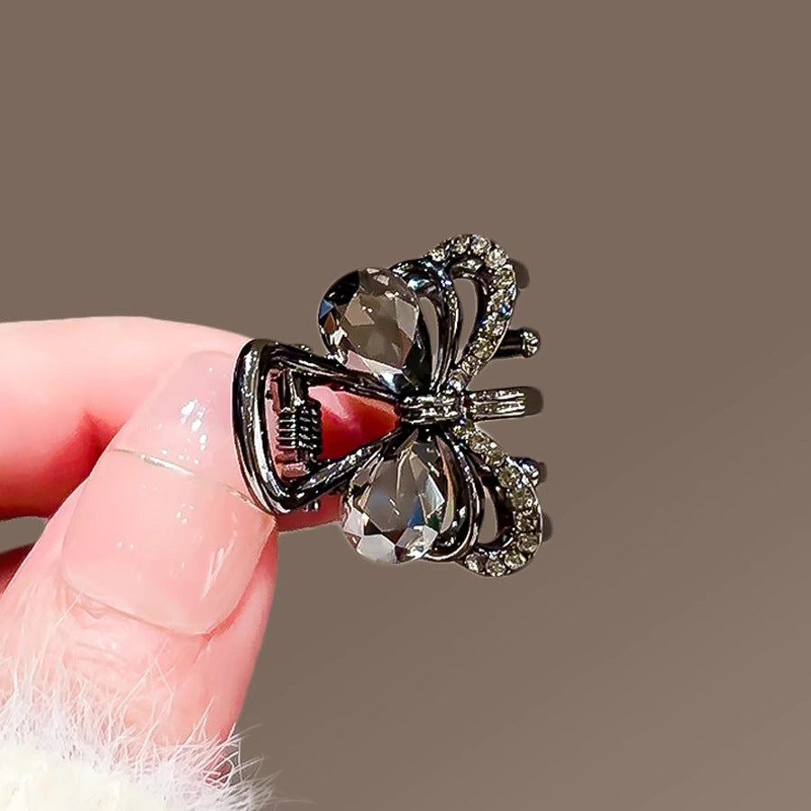 Crystal Bow Mini Hair Claw Clip view 2