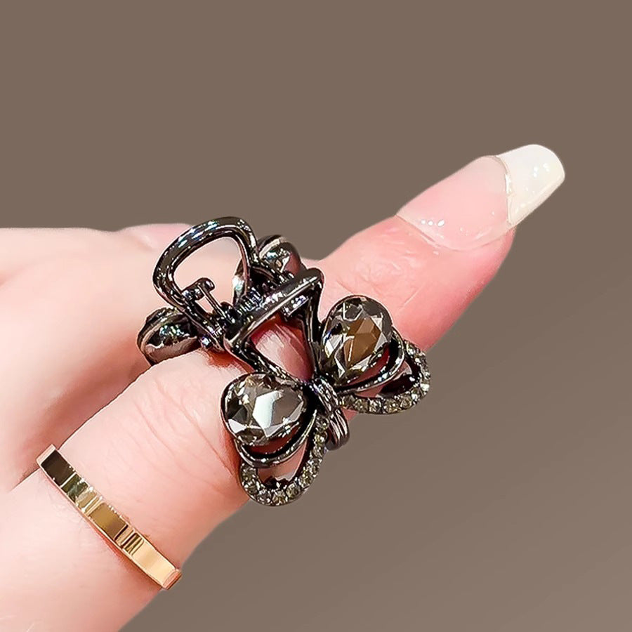 Crystal Bow Mini Hair Claw Clip view 3