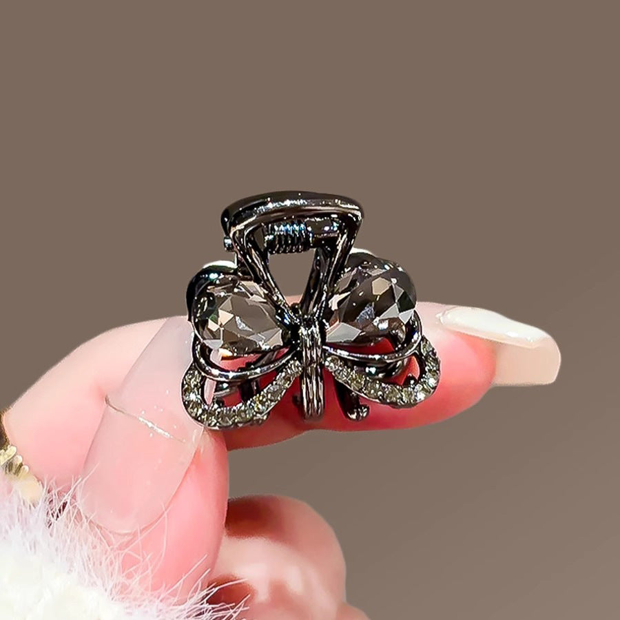 Crystal Bow Mini Hair Claw Clip view 4