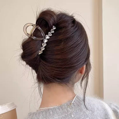 Crystal Heart Hair Claw Clip view 3