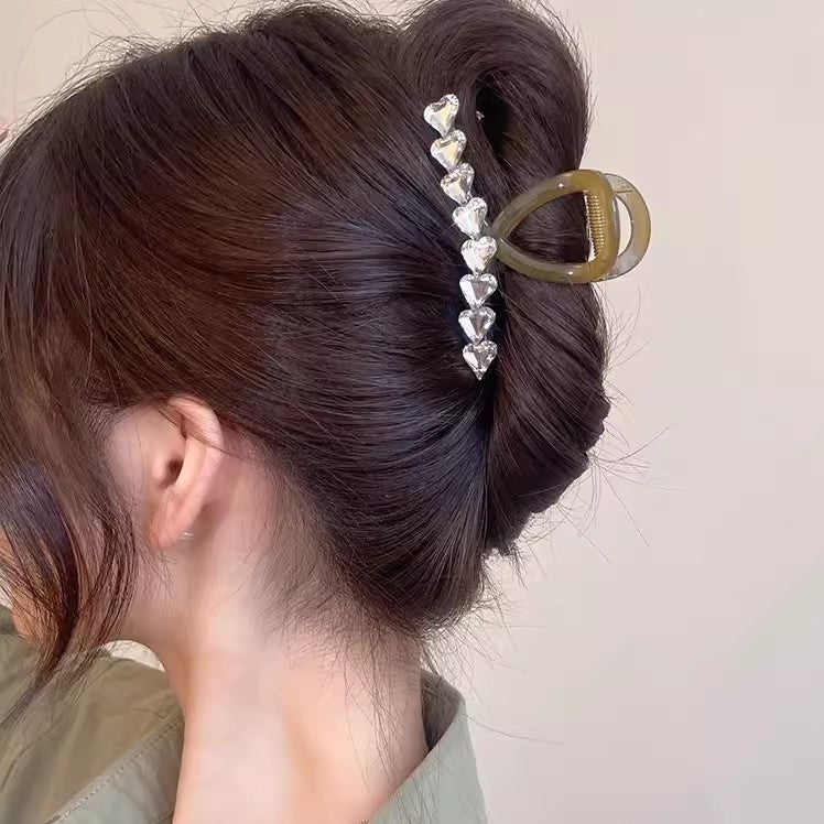 Crystal Heart Hair Claw Clip view 4