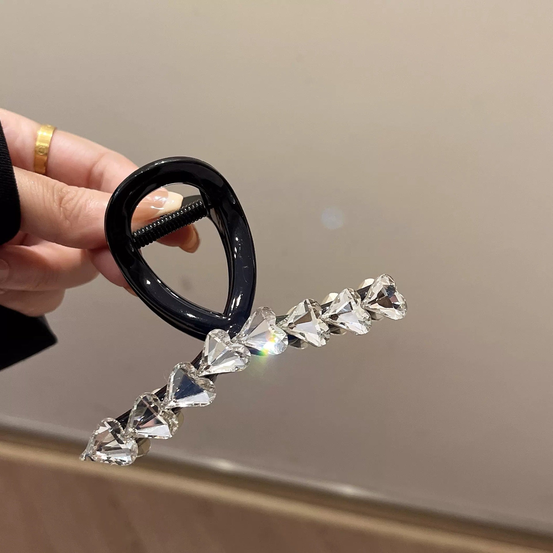 Crystal Heart Hair Claw Clip view 6