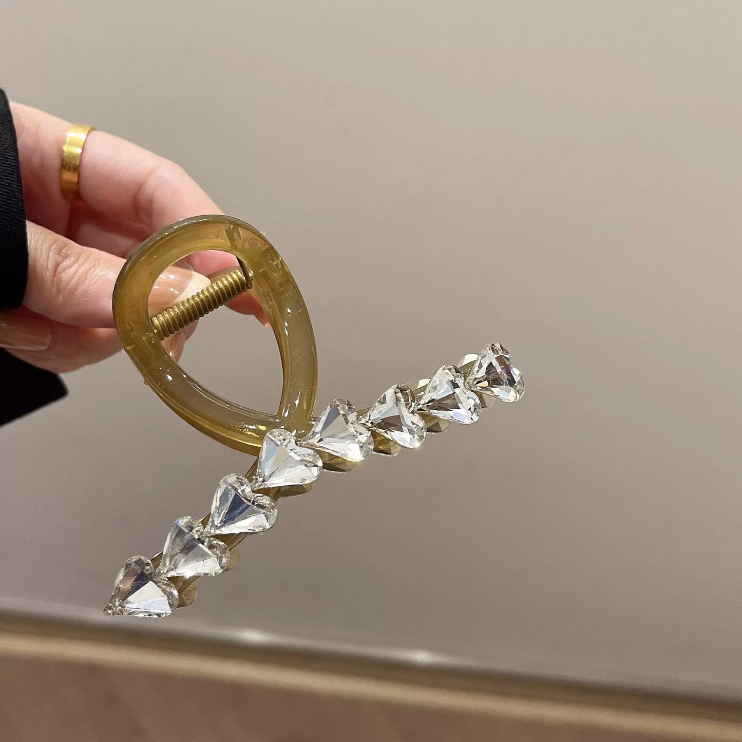 Crystal Heart Hair Claw Clip view 7
