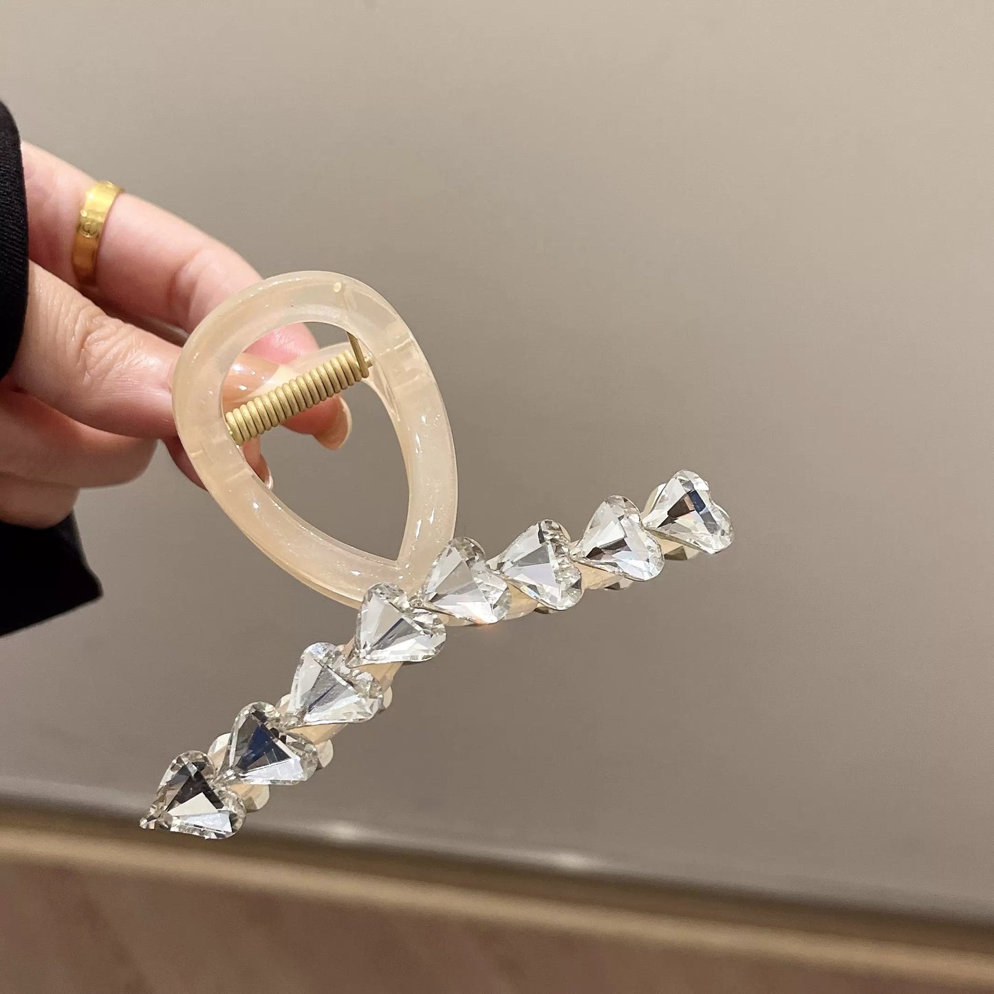 Crystal Heart Hair Claw Clip view 8
