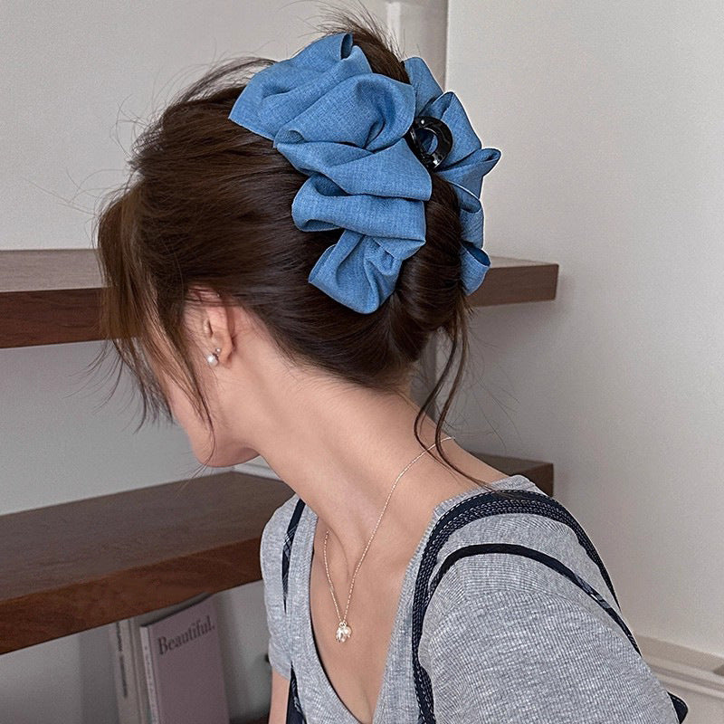 Denim Bubble Hair Claw Clip view 3