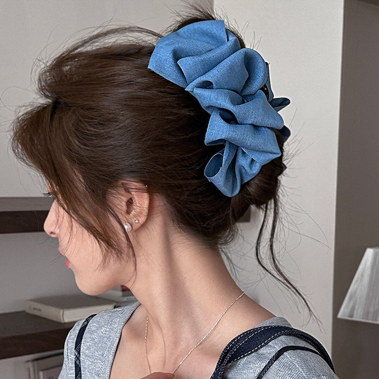 Denim Bubble Hair Claw Clip