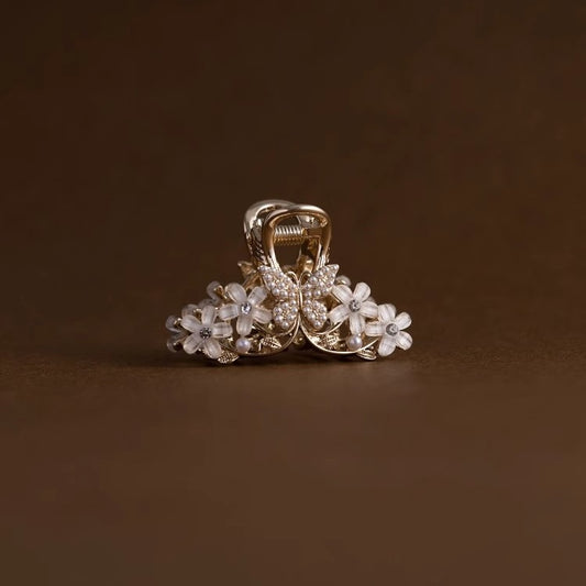 Floral Butterfly Mini Hair Claw Clip