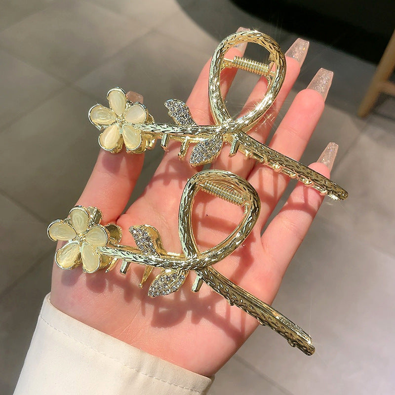 Floral Rhinestone Hair Claw Clip view 4