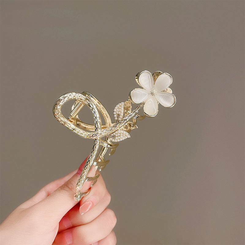 Floral Rhinestone Hair Claw Clip view 6