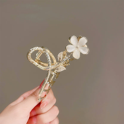 Floral Rhinestone Hair Claw Clip view 6