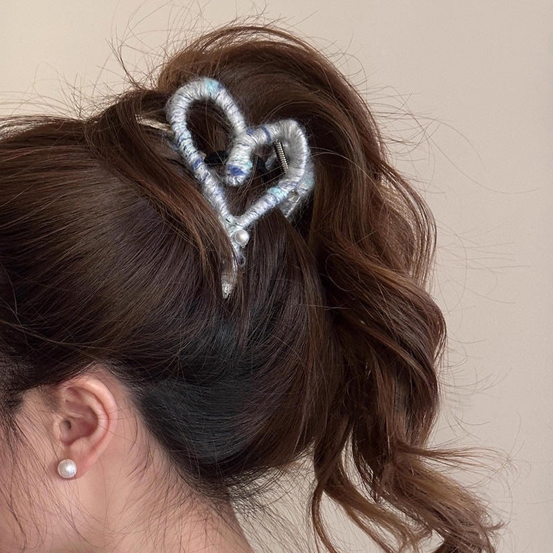 Fuzzy Heart Hair Claw Clip view 4