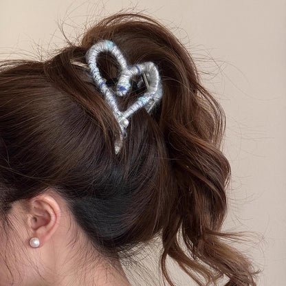 Fuzzy Heart Hair Claw Clip view 4