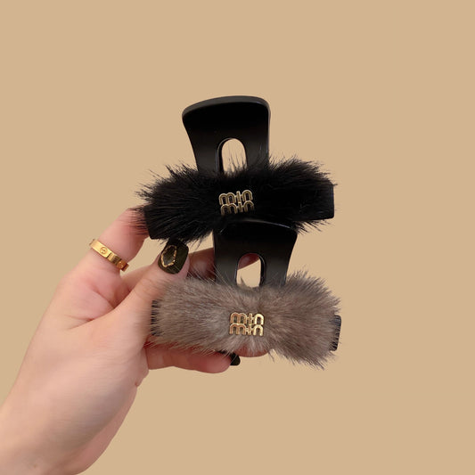 Fuzzy Medium Hair Claw Clip