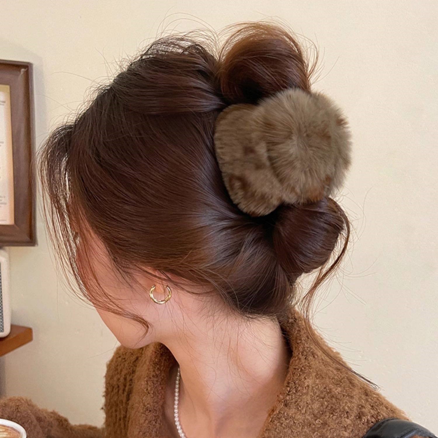 Fuzzy Mini Hair Claw Clip view 3