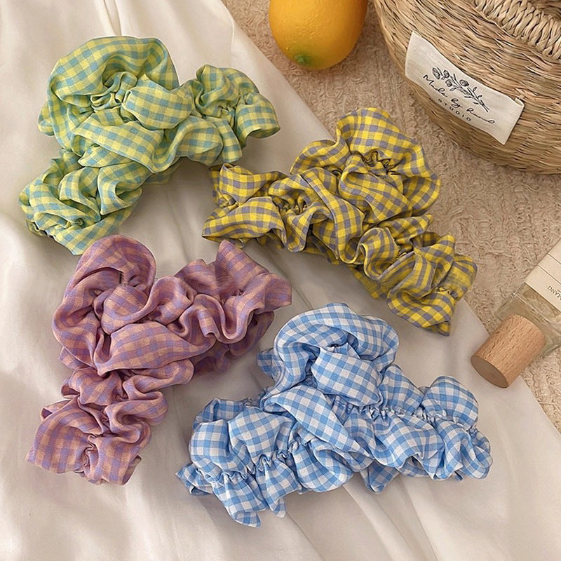 Gingham Ruffle Hair Claw Clip view 2