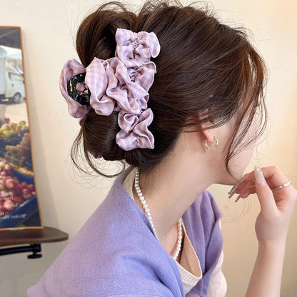 Gingham Ruffle Hair Claw Clip view 3