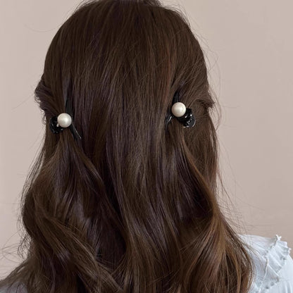 Glossy Pearl Mini Hair Claw Clip view 3