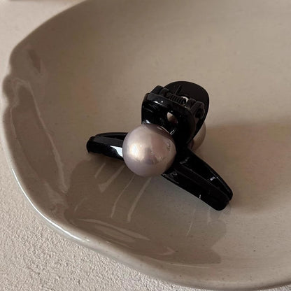 Glossy Pearl Mini Hair Claw Clip view 6