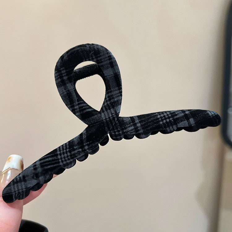 Grey Plaid Hair Claw Clip view 6