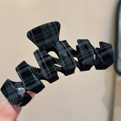 Grey Plaid Hair Claw Clip view 7