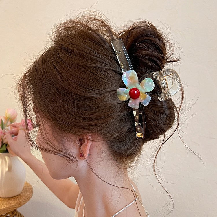 Iridescent Flower Hair Claw Clip view 2