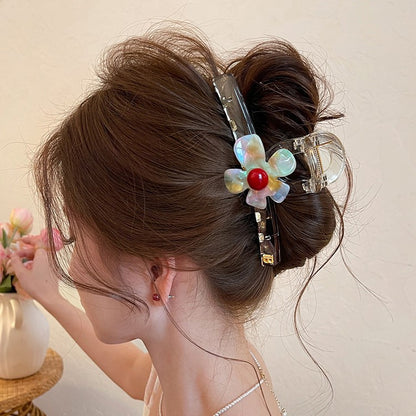 Iridescent Flower Hair Claw Clip view 2