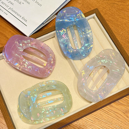 Iridescent Oval Hair Claw Clip view 2