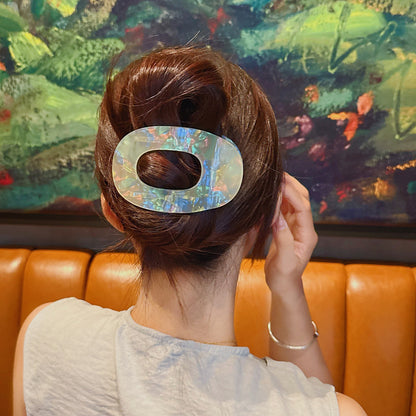 Iridescent Oval Hair Claw Clip view 3