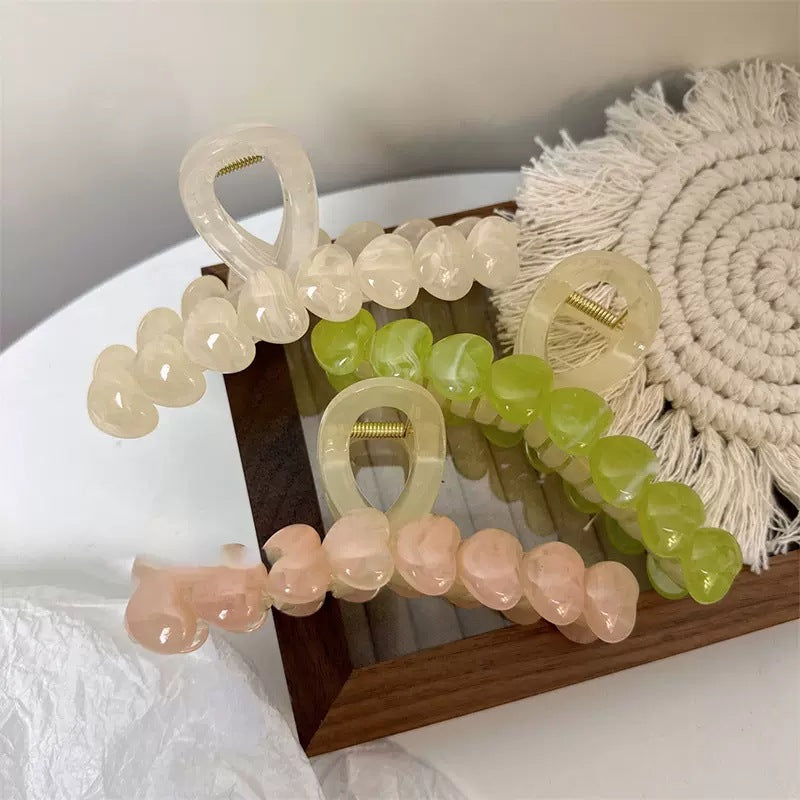 Large Acrylic Heart Hair Claw Clip view 3