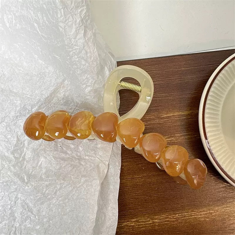 Large Acrylic Heart Hair Claw Clip view 9