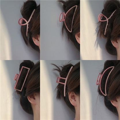 Large Gradient Pink Metal Hair Claw Clip view 3