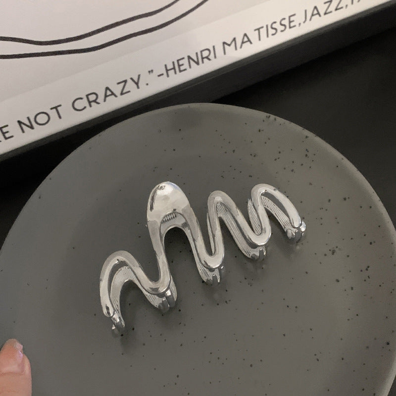 Large Metal Wave Hair Claw Clip view 6