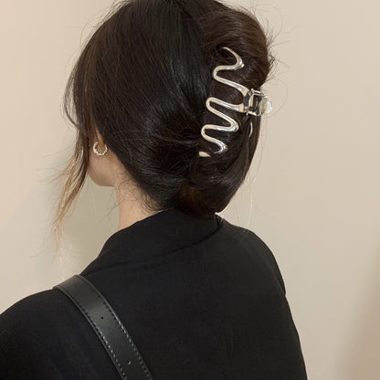 Large Metal Wave Hair Claw Clip