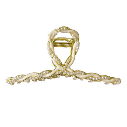 Large Pearl Trim Knot Hair Claw Clip view 4